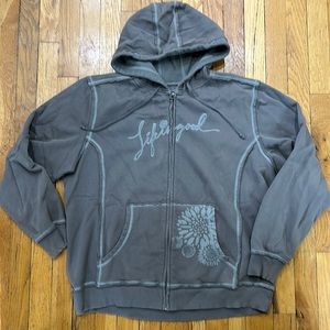 Life is Good soft wash fleece embroidered zip hoodie